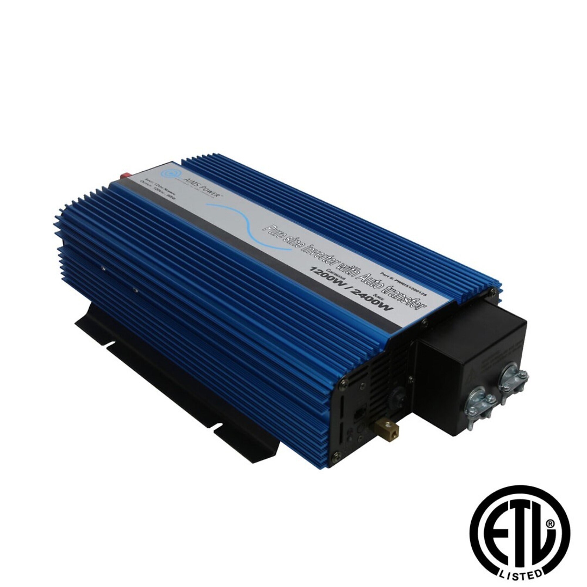 AIMS Power 1200W Pure Sine, Transfer Switch, Hardwired, ETL Listed to UL 458 Standards, PWRIX120012SUL